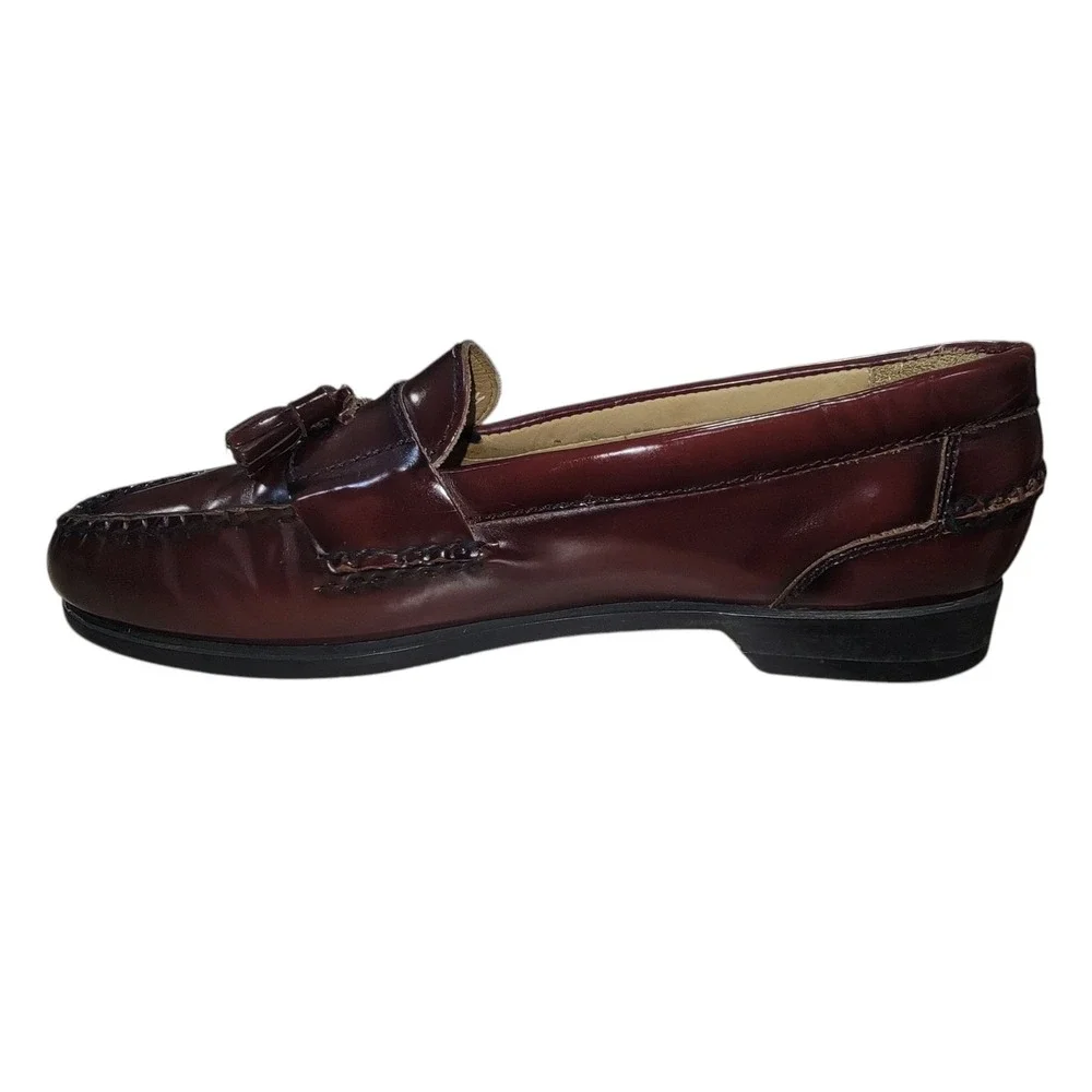 Johnston & Murphy Hayes Men's Tassel Loafers 10.5 M Burgundy Leather Dress Shoes